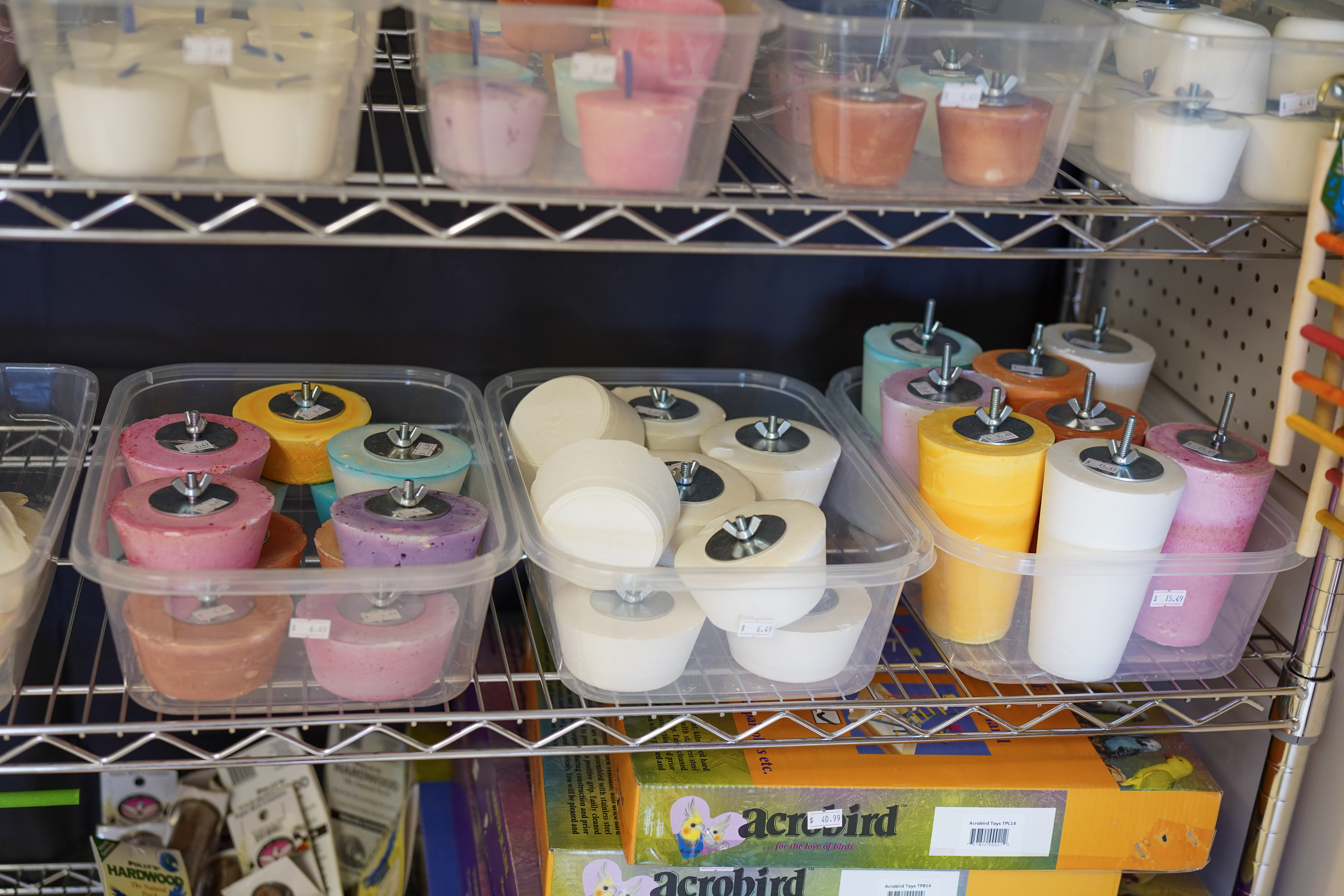 Calcium blocks on display at VCM Bird Land